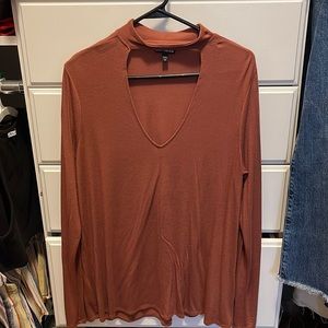 Rust color long sleeve express top